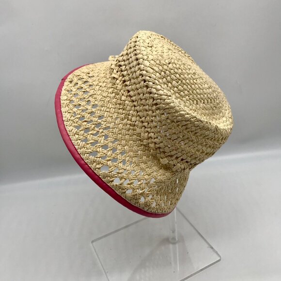 On 34th Beige & Pink Straw Bucket Hat - Picture 5 of 10